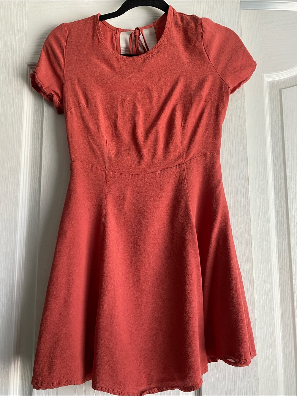 Forever 21 Coral Short Sleeve Fit-and-Flare Dress